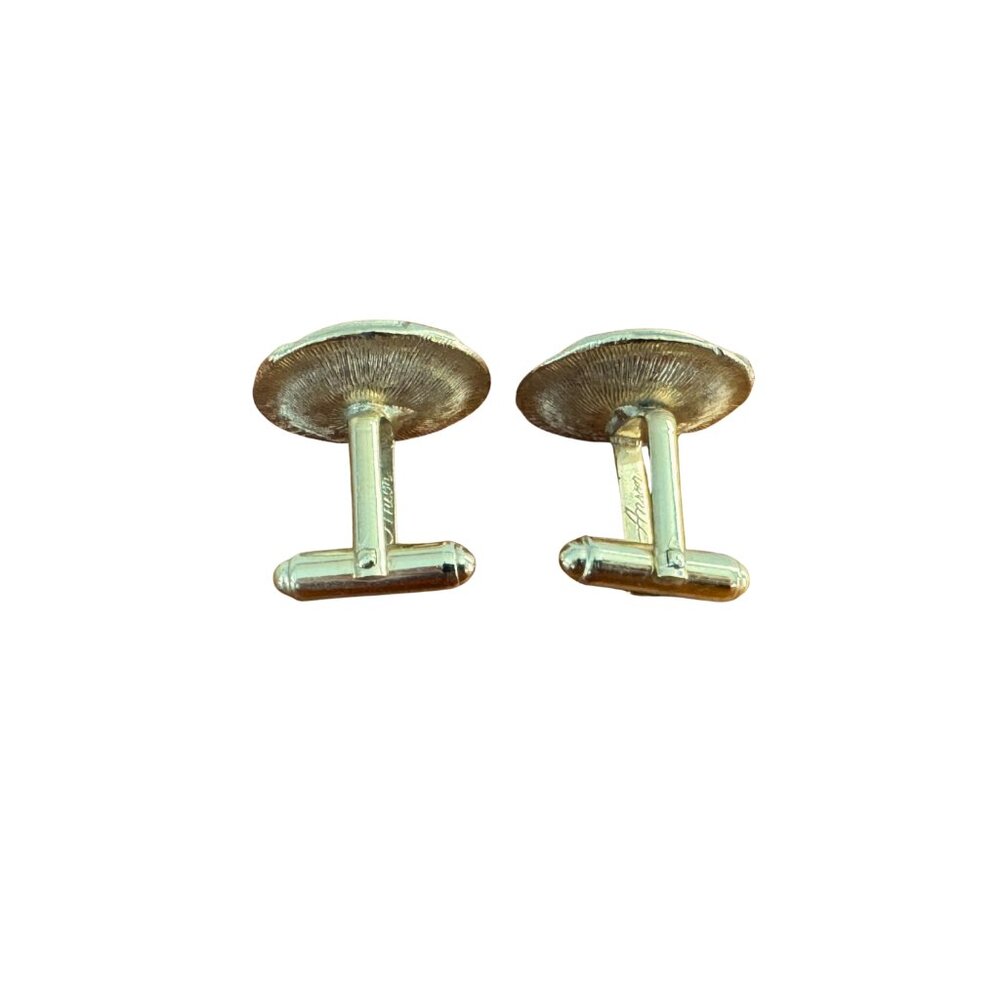 Anson Signed Blue Rivoli Crystal Gold Tone Cufflinks Vintage - Picture 5 of 11